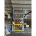 Guide rail hydraulic goods lifting platform